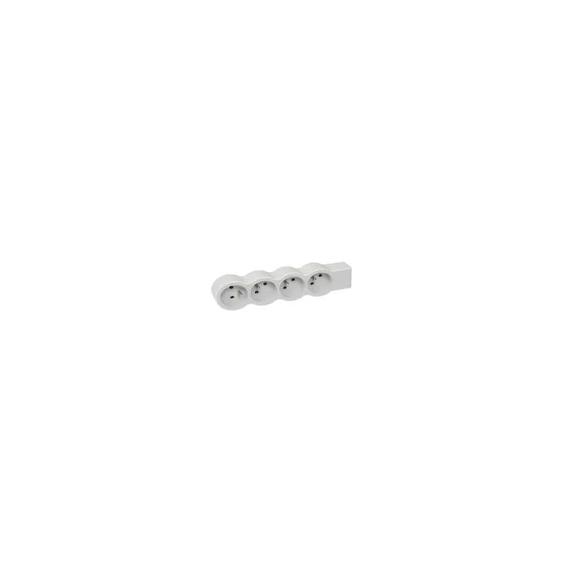 Legrand 049497 Rallonge extra-plate 4x2P+T à câbler - blanc/gris clair