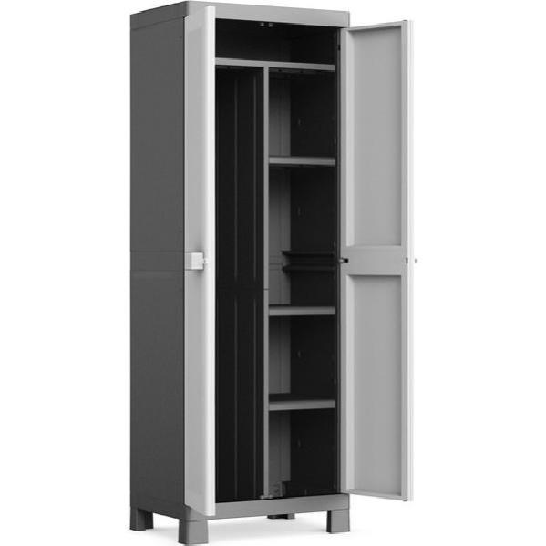 KETER ARMOIRE UTILITAIRE LOGICO, Noir / Gris, 65 x 45 x 182 cm