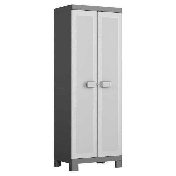 KIS Armoire de rangement haute Logico 65 x 45 x 182 cm Noir et gris