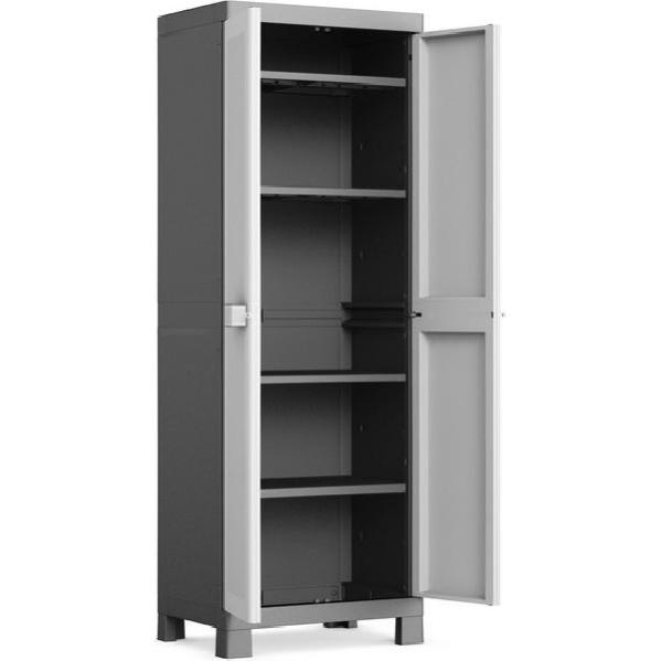 KIS Armoire de rangement haute Logico 65 x 45 x 182 cm Noir et gris