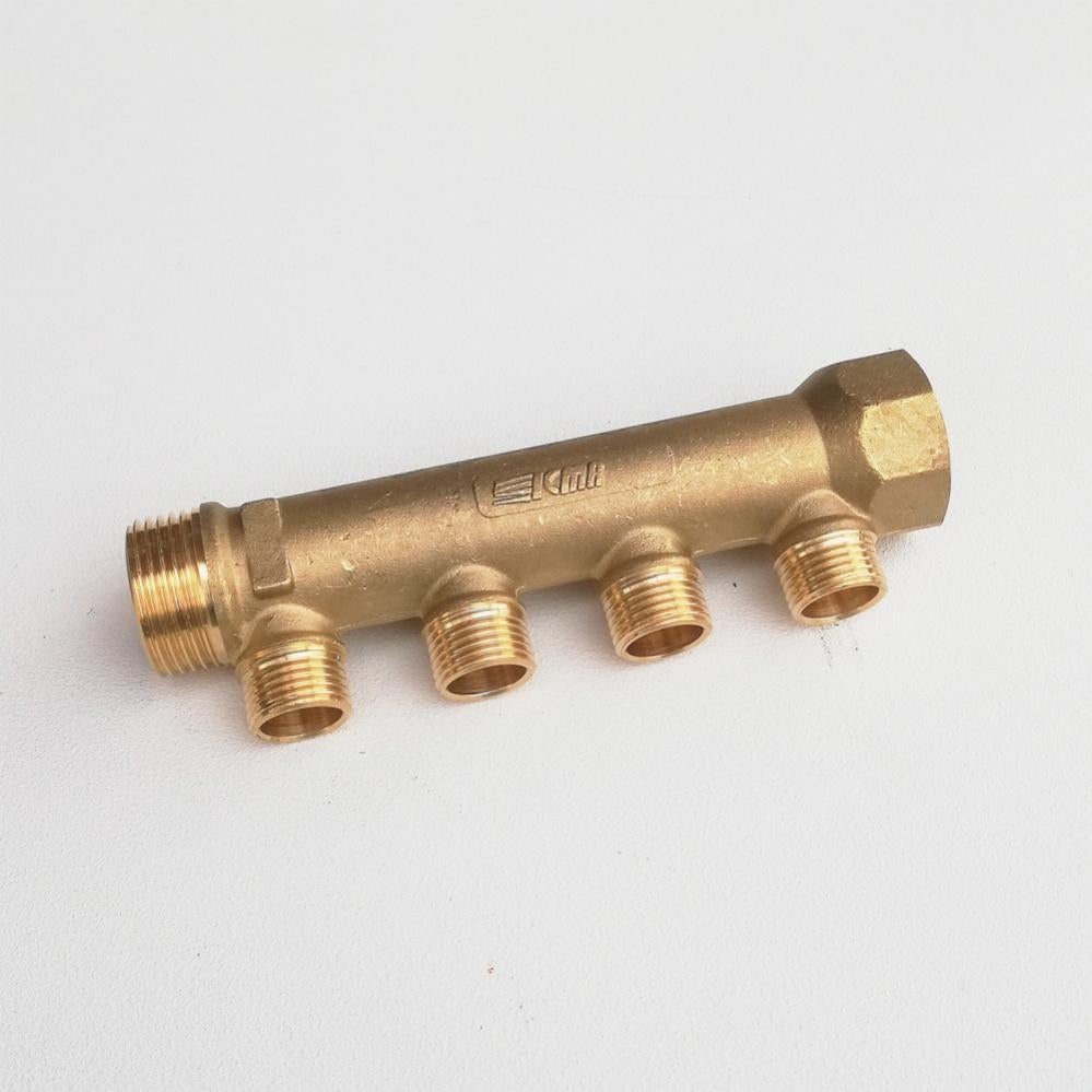 Collettore Lineare In Ottone 2 Vie - 3/4 X 1/2, Per Impianti Idraulici Domestici