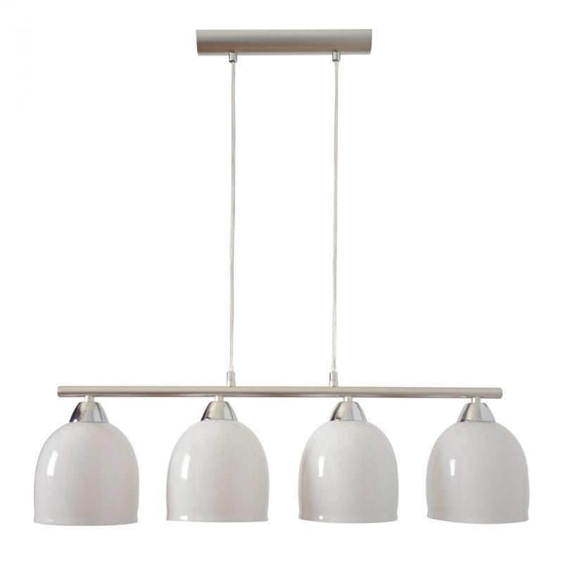 Paris Prix - Lampe Suspension 4 Têtes "claire" 175cm Blanc | Leroy Merlin