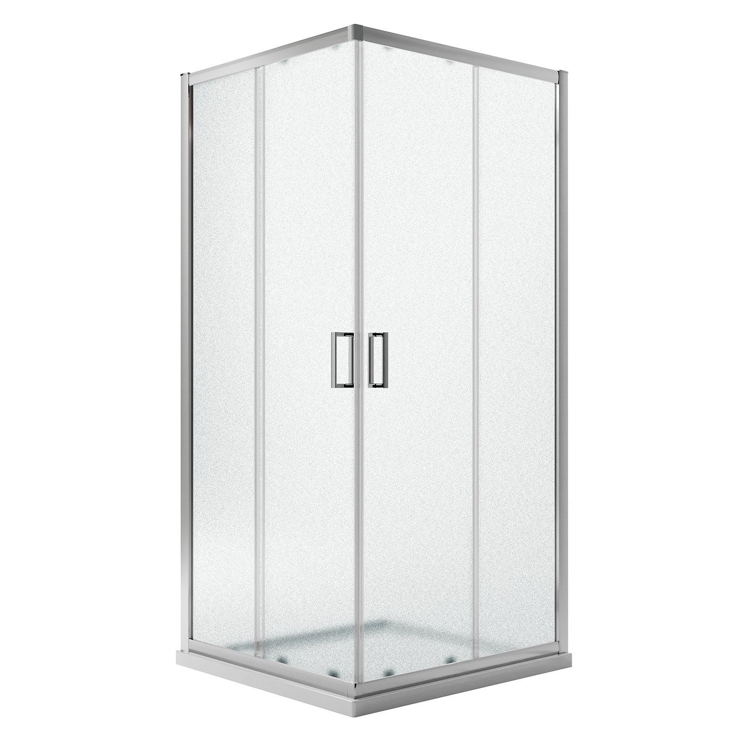 MAMPARA DE DUCHA CABINA VIDRIO IMPRESO C PUERTAS CORREDERAS 90X90 H198  CRISTAL