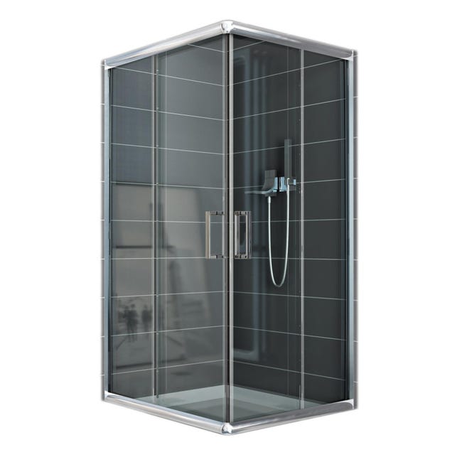 Box Doccia Rettangolare Alabama 70x90 H185 - Vetro Temperato 6mm, Ante Scorrevoli, Made In Italy - Foto 2