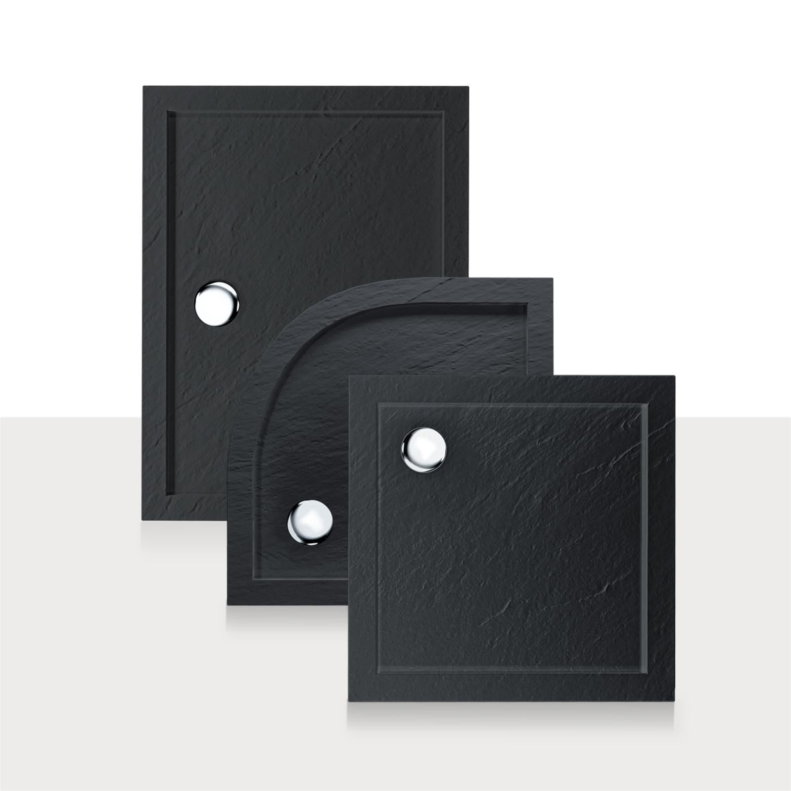 doporro Piatto Doccia 70x80 Rettangolare in Acrilico Nero H 4 cm