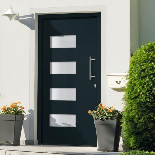 Porte D Entree Aluminium Et Pvc Anthracite 110x210 Cm Vidaxl Leroy Merlin Porte D Entree Aluminium Et Pvc Anthracite 110x210 Cm Vidaxl Leroy Merlin