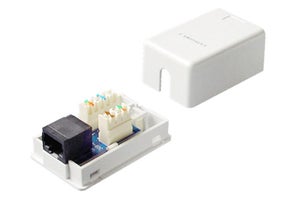 Prise murale KOMELEC Boitier mural RJ45 1 port Cat 6 STP