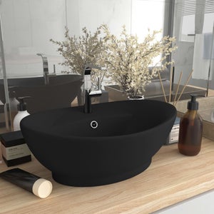 Lavabo d'appoggio di Nero Ceramica nero opaco cm 59x42h.15 cm