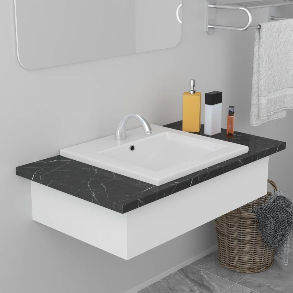 Lavabo Encastré 42 X 39 X 18 Cm Céramique Blanc Vidaxl | Leroy Merlin