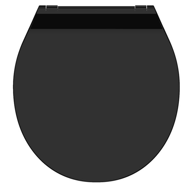 Clou Hammock Abattant WC fin 37x43.5cm frein de chute et déclipsable noir  mat - CL/04.06060.21 