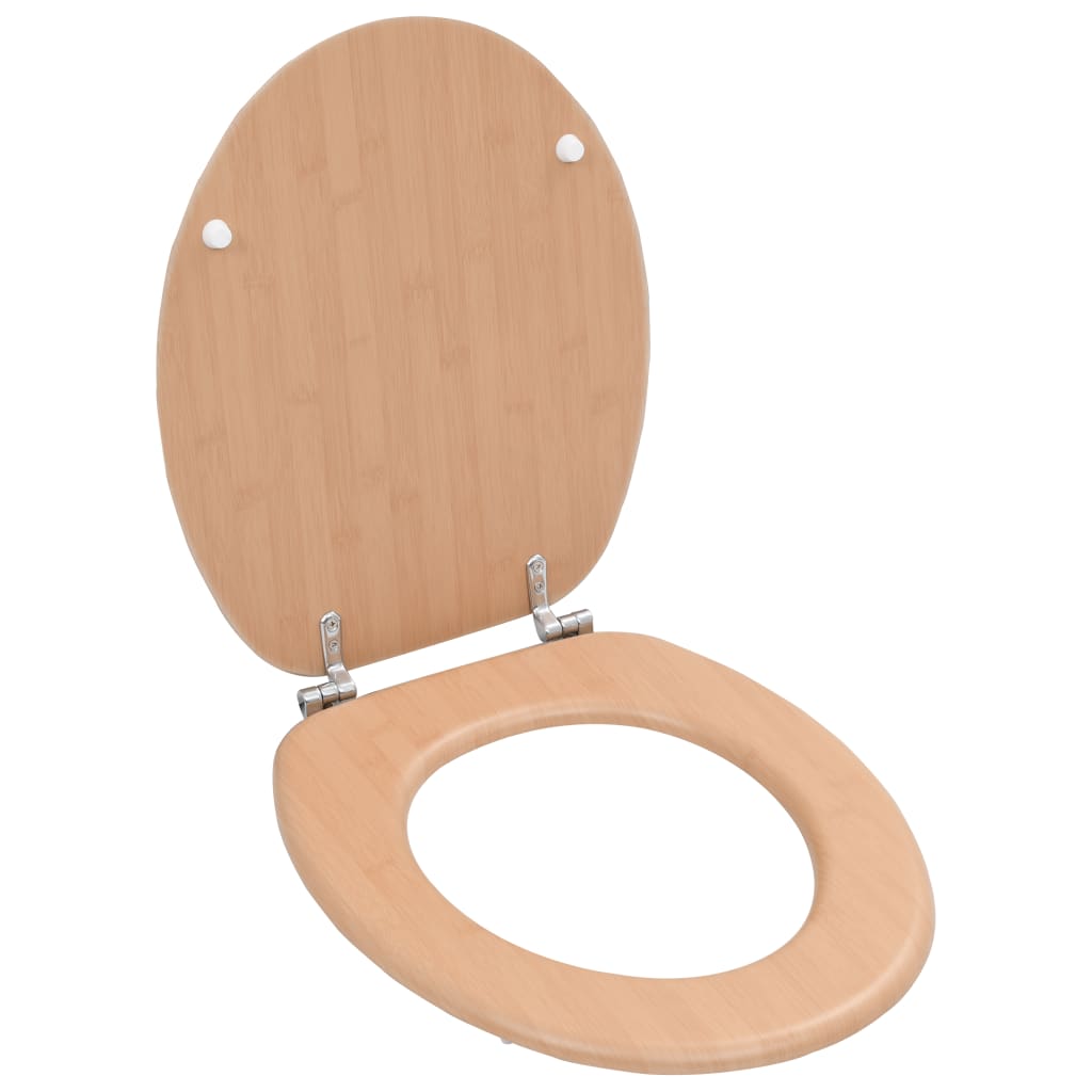 Vidaxl Asiento Inodoro Wc Con Tapa Mdf Dise O Bamb Leroy Merlin