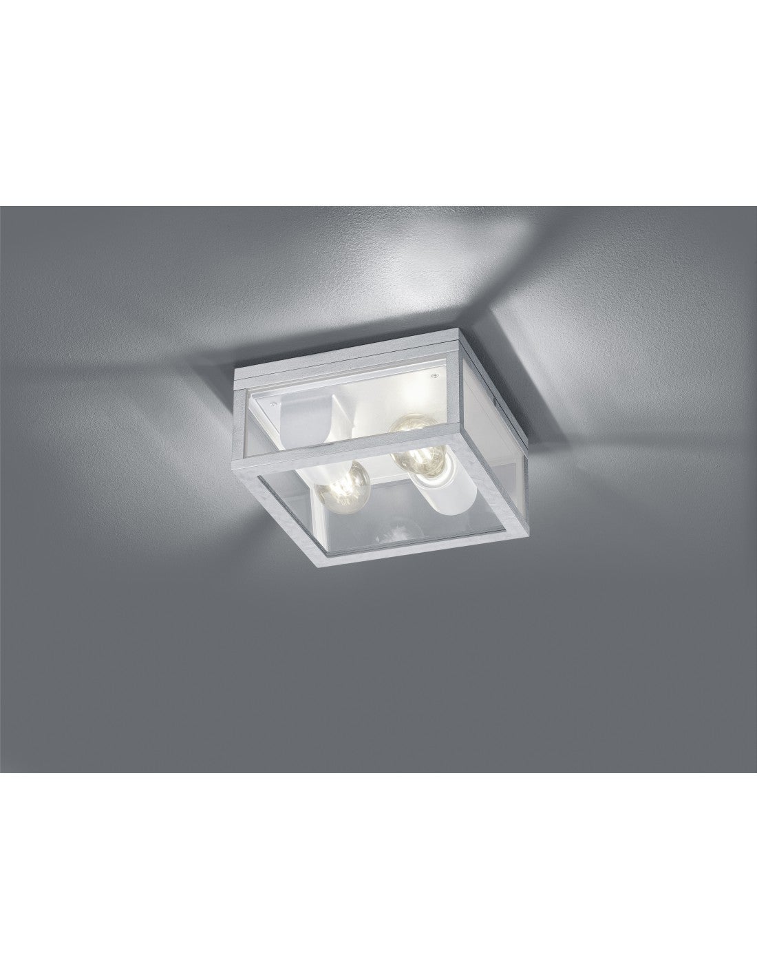Plafón garonne galvanizado ip44 2xe27 trio lighting