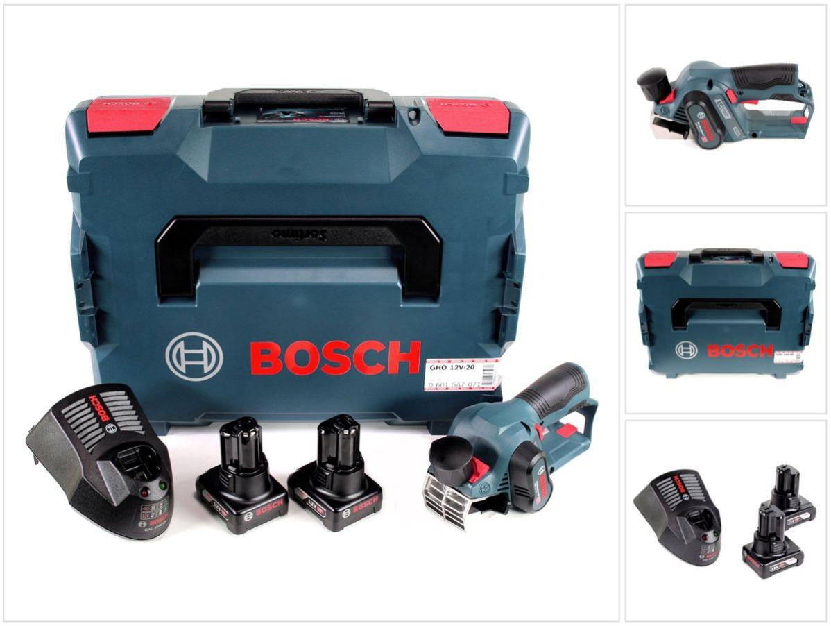 Bosch GHO 12V-20 Rabots sans fil Professional + Coffret L-Boxx + 2x ...
