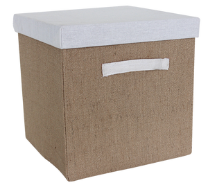 boite rangement carton cubique decorative blanche doree zeller 17554