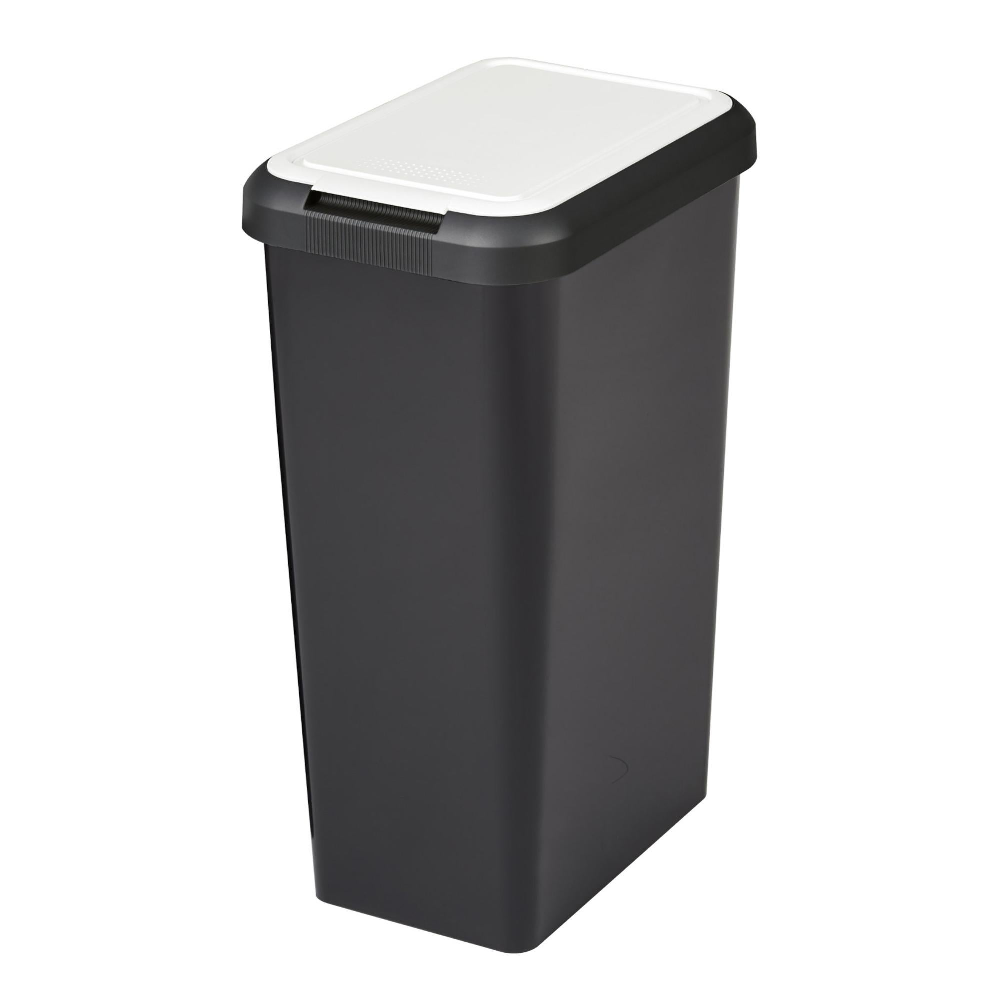 Oikabio Secchio della spazzatura da cucina, bidone della spazzatura da 9 l, piano di o il cestino piccolo appeso con coperchio per bagno/camera da letto