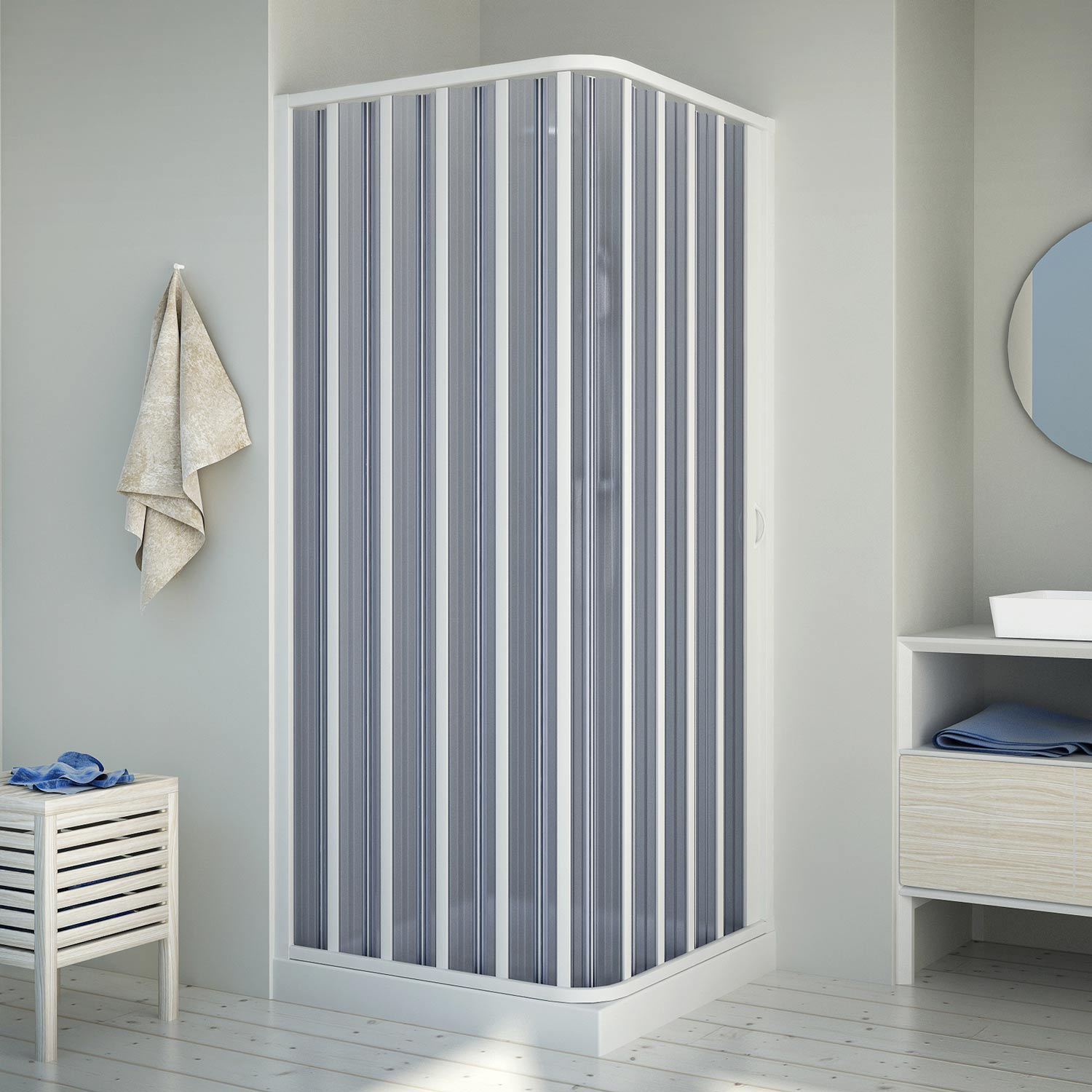 Mampara de ducha 70x80cm h185 pvc mod. energy lateral