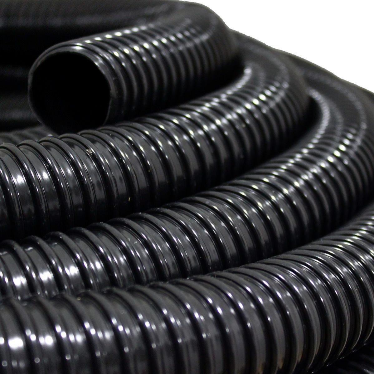Tubo Spirale Per Laghetto 25 Mm X 20 Metri - PVC Nero Con Spirale Rigida, Resistente Ai Raggi UV
