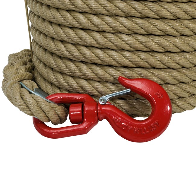 Corde à poulie manuelle avec crochet 20 m - 865628 - Silverline