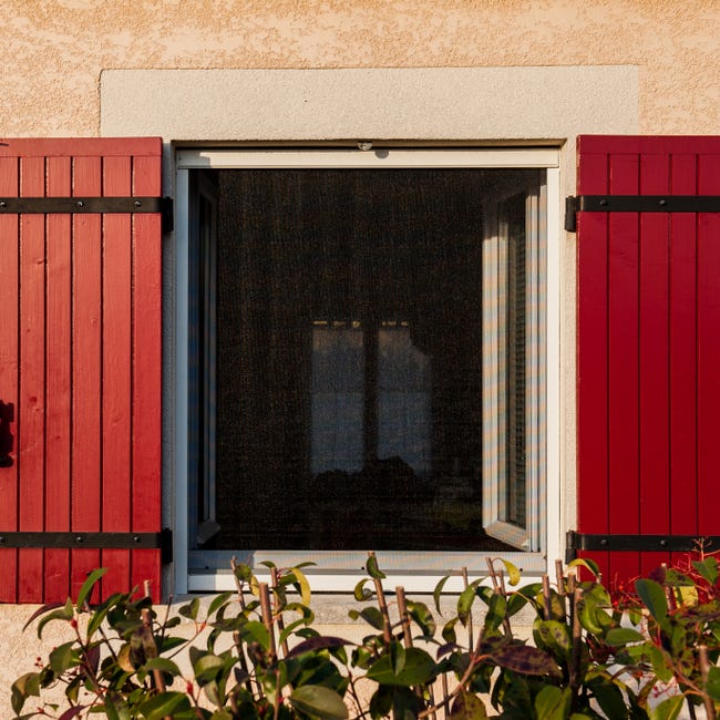 MADECOSTORE Moustiquaire enroulable en alu pour fenêtre - Gris anthracite -  L130 x H160cm