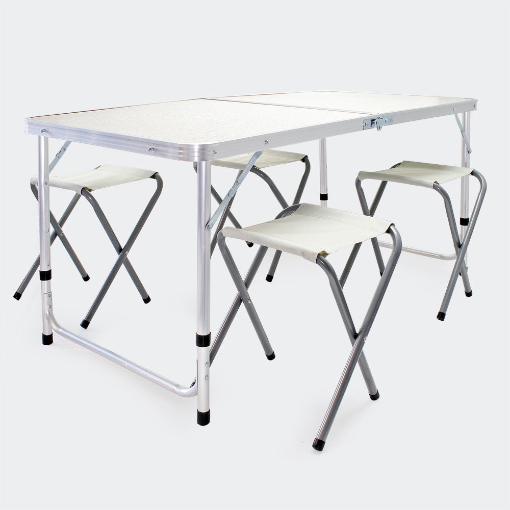 4tlg mobili da campeggio-set alluminio campeggio tavolo 'Ameland' 70x70cm 3x SEDIA PIEGHEVOLE STONE 