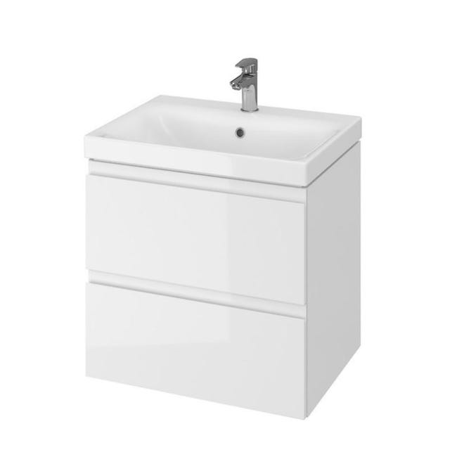 Meuble De Salle De Bain Blanc 60 Cm Minimal Leroy Merlin