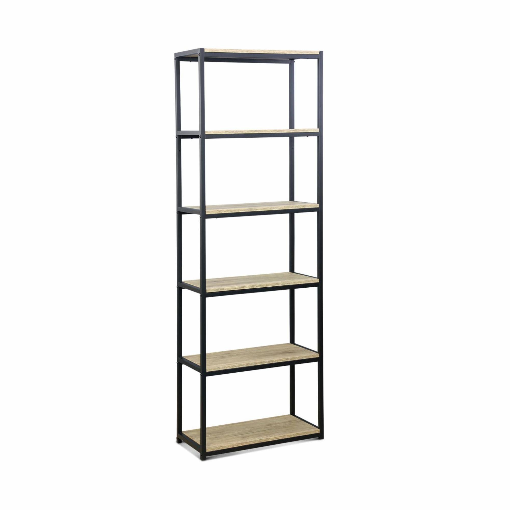 LVB Libreria industriale a 6 ripiani, grande e aperta, rustica, vintage, Etagere, scaffale per libri in legno e metallo, per casa, camera da letto, soggiorno, ufficio, rovere grigio chiaro LVB Libreria industriale a 6 ripiani, grande e aperta, rustica, vintage, Etagere, scaffale per libri in legno e metallo, per casa, camera da letto, soggiorno, ufficio, rovere grigio chiaro