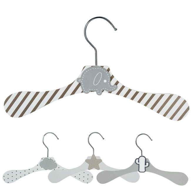 Lot De 10 Cintres En Bois 28 Cm Pour Bebe Enfant Avec Crochet Pivotant Cintre Raye Blanc Et Marron Et Elephant Gris Leroy Merlin Lot De 10 Cintres En Bois 28 Cm Pour Bebe Enfant Avec Crochet Pivotant Cintre Raye Blanc Et Marron Et Elephant Gris Leroy Merlin