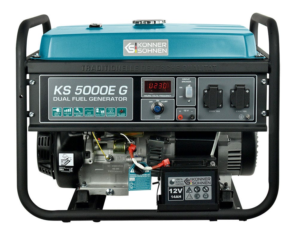 Le générateur à essence/gaz Könner & Söhnen KS 5000E G, puissance