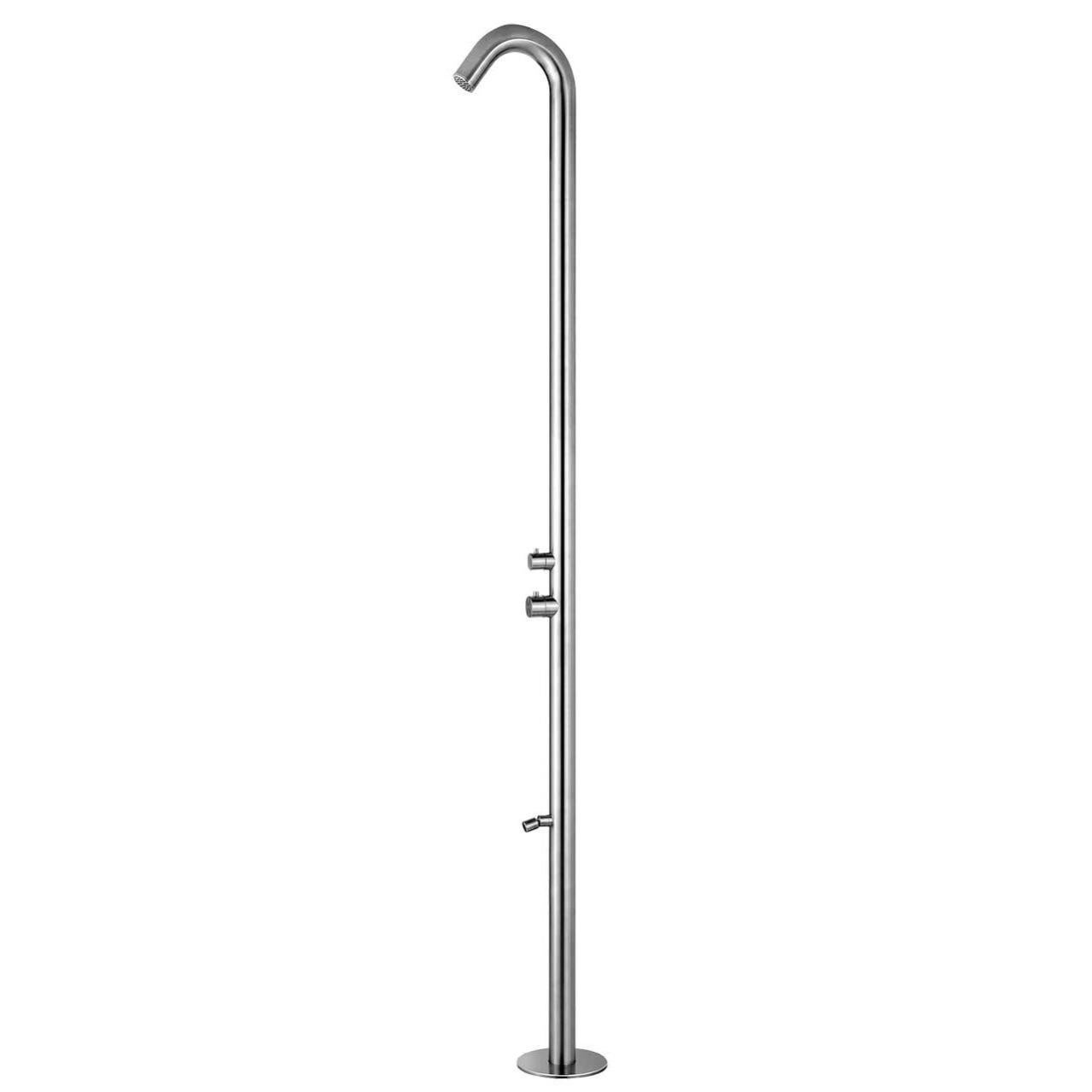 Sined Quartu Ducha Exterior De Acero Inoxidable 316 Con Ducha Superior Y Lavapies H 2289 Cm Inox
