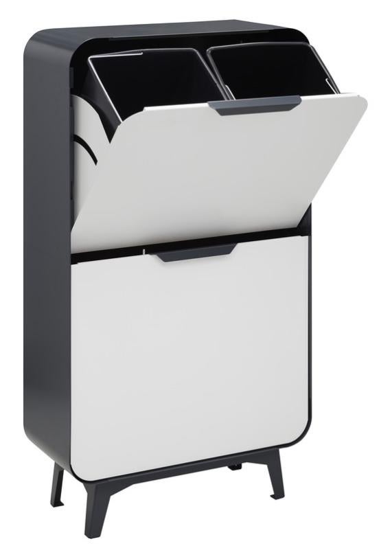 ARREGUI - Round Cr431-r Pattumiera Per Raccolta Differenziata, 4 Secchi, Mobile D'acciao Per Differenziata, 4 X 17 L (68 L