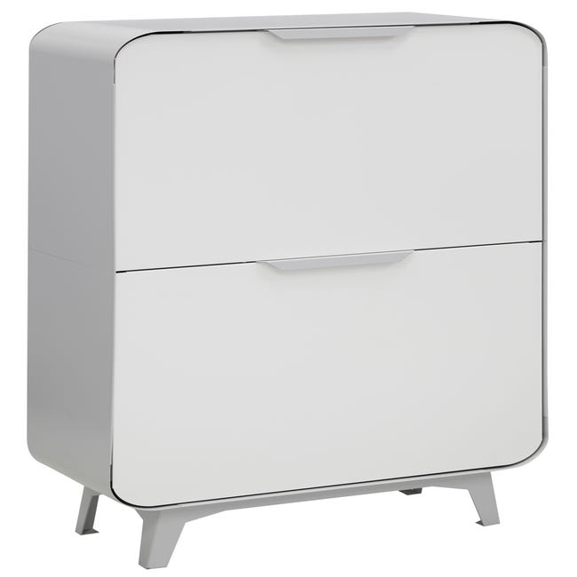 ARREGUI Ecoclas CR601-E Cubo de basura y reciclaje de acero de 4 cubos,  mueble de reciclaje, 4 x 17 L (68 L), blanco