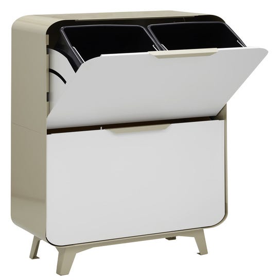 Meuble poubelle restauration rapide - meuble poubelle restaurant en bois  avec bac plastique 110l