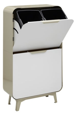 Meuble bas inox centrale avec poubelle basculante 450x600x900