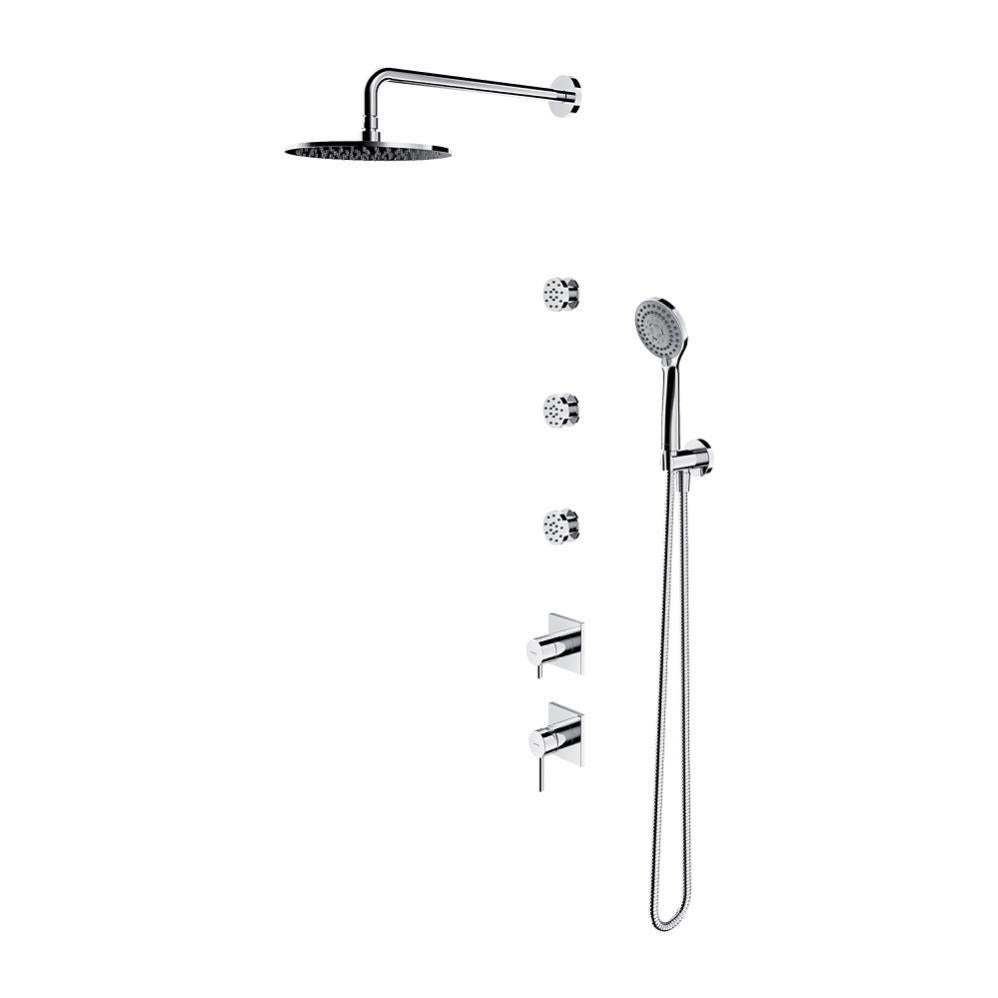 Colonne de douche Y encastrable avec jets latéraux chrome Leroy Merlin
