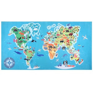 Tapis carte du monde lavable - MKIDSPARIS