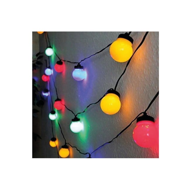 Guirlande lumineuse EDM - style guinguette - multicolore - 20 ampoules LED  - 12,5 m - 71179