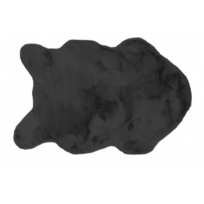 Tapis peau de bête en fausse fourrure Woodland 60 x 90 cm Anthracite Leroy Merlin