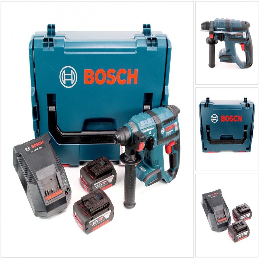 Bosch GBH 18V-26 F Perforateur SDS-plus à batteries 18V Li-Ion (2x batterie  5.0Ah) dans L-Boxx - 2,6J - moteur sans charbon