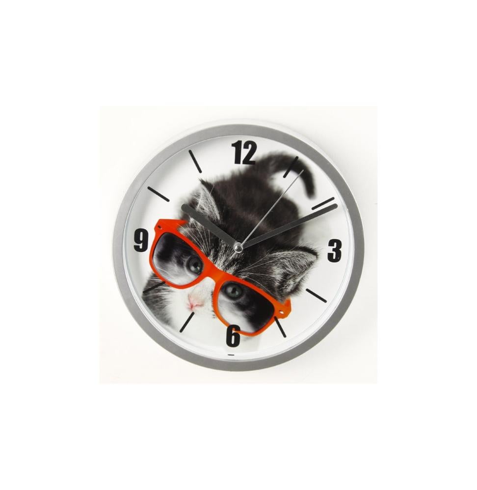 Horloge Chat Fun D 22 Cm Chat A Lunettes Leroy Merlin