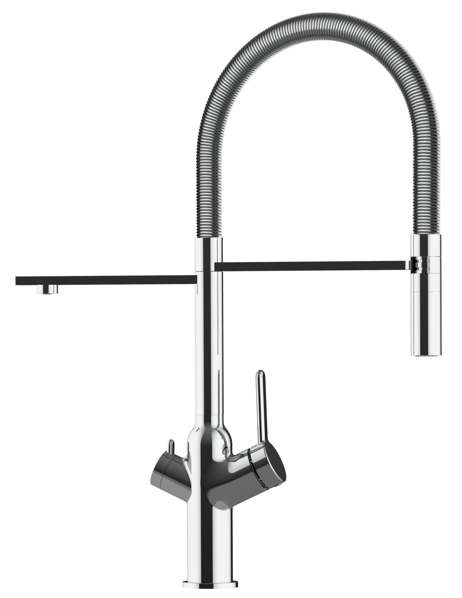 Mitigeur De Cuisine QUADRO 3 Voies – Robinet Dauphin En Laiton Chromé