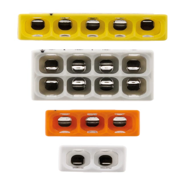 Flacon de 100 mini bornes de connexion automatique 2, 3, 5 et 8 fils S2273  - Mr.Bricolage