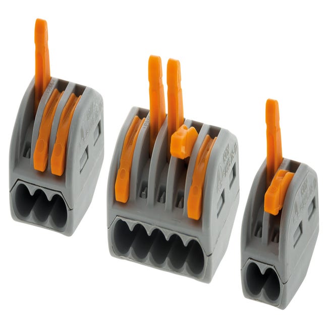 WAGO Lot de 5 mini bornes de connexion rapide S243 pour fils rigides  téléphoniques 4 entrées : : Bricolage