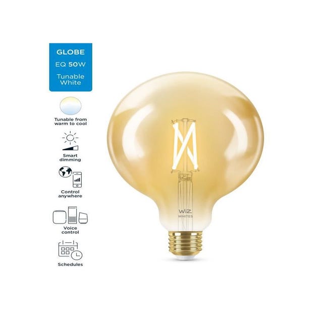 Pack de 2 ampoules WiZ - Smart LED- Siècle des Lumières colorée et Wit -  E27 - 60 W 