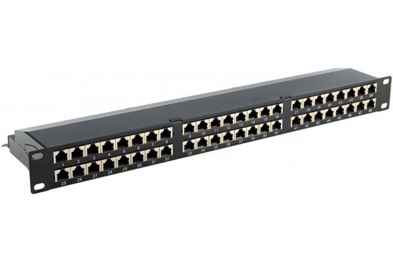 Panneau de brassage Ethernet RJ45 8 ports 10' 1U Cat 6 blindé