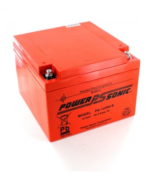 Batterie rechargeable 12V DC 26Ah flamme retardante - POWERSONIC