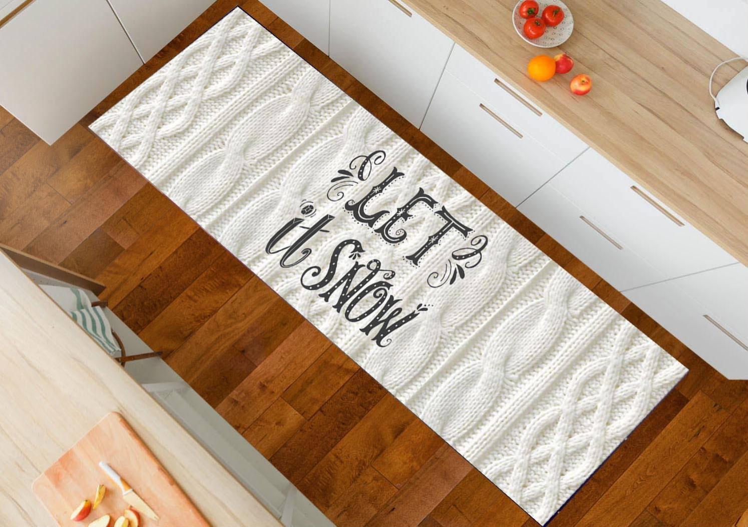 BIANCHERIAWEB Tappeto Bamboo Degradè Arancio, Passatoia cucina 50x120