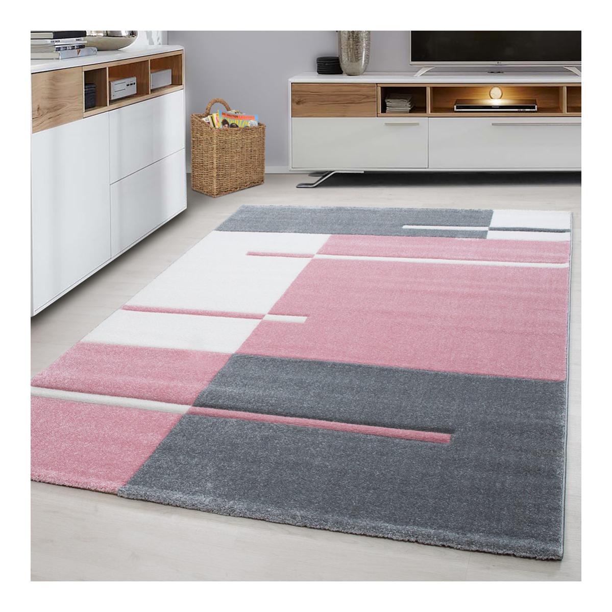 Tapis géométrique design en polypropylène Rose 160x230 NILS | Leroy Merlin