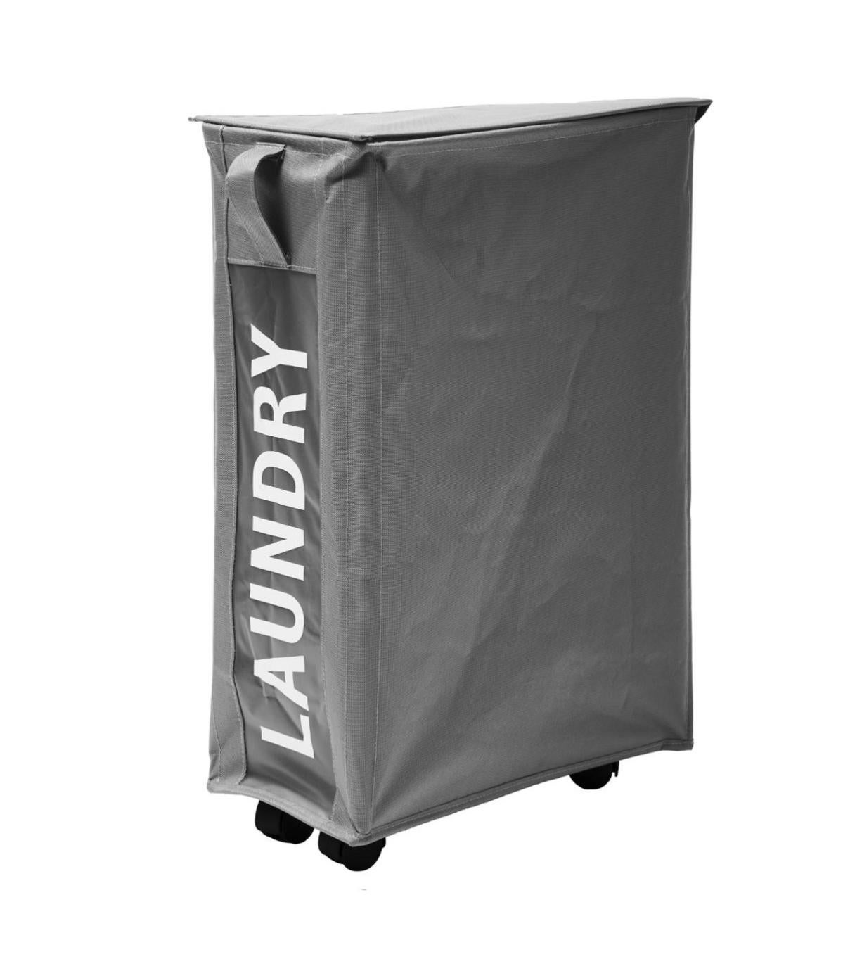 Panier À Linge Gris Pliable Avec Roulettes Leroy Merlin