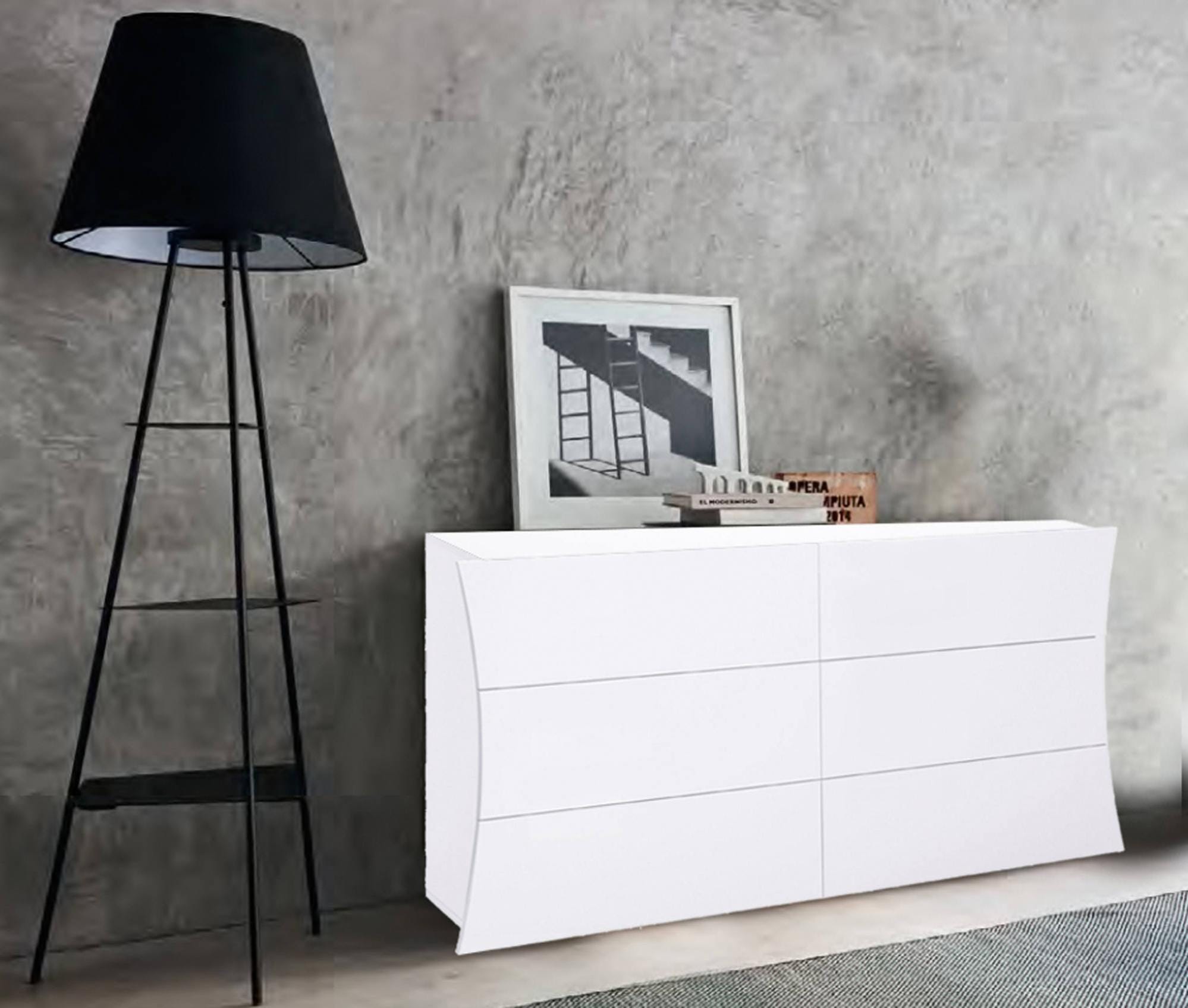 DMORA - Comò Geometrico Moderno, Made In Italy, Mobiletto Per Soggiorno DMORA - Comò Geometrico Moderno, Made In Italy, Mobiletto Per Soggiorno