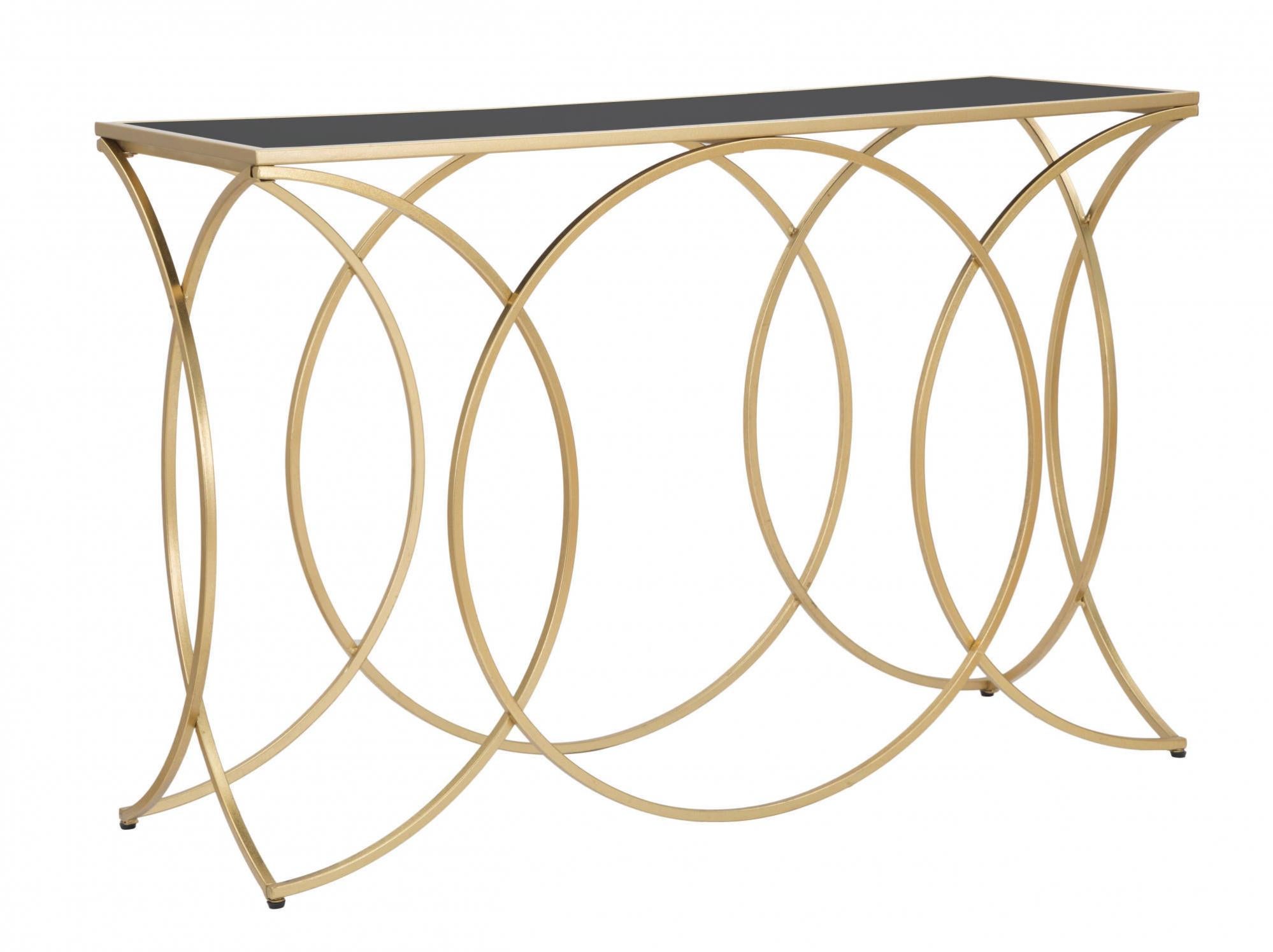 Console Ophélia céramique doré 120cm